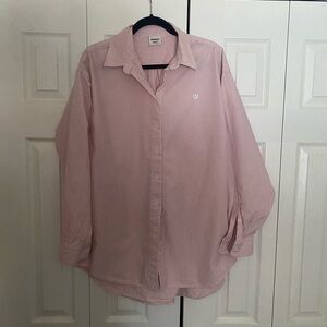 Aritzia Light Pink Striped Button-Down Shirt